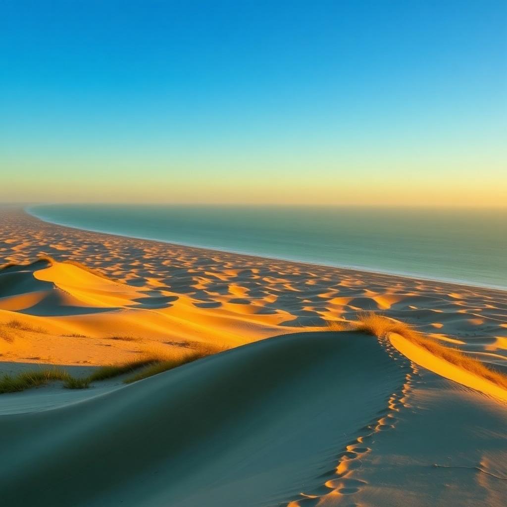 Panoramic view of Jockey's Ridge sand dunes